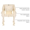 image:imageScarlet Darkness Womens Renaissance Shirt Ruffle Sleeve Off The Shoulder Peplum Blouse Peasant Dressy TopApricot