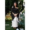image:imageScarlet Darkness Womens Renaissance Shirt Ruffle Sleeve Off The Shoulder Peplum Blouse Peasant Dressy TopBlack