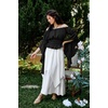 image:imageScarlet Darkness Womens Renaissance Shirt Ruffle Sleeve Off The Shoulder Peplum Blouse Peasant Dressy TopBlack