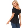 image:imageScarlet Darkness Womens Renaissance Shirt Short Sleeve Peplum Top Off Shoulder Peasant Pirate BlouseBlack