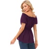 image:imageScarlet Darkness Womens Renaissance Shirt Short Sleeve Peplum Top Off Shoulder Peasant Pirate BlouseDeep Purple
