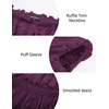 image:imageScarlet Darkness Womens Renaissance Shirt Short Sleeve Peplum Top Off Shoulder Peasant Pirate BlouseDeep Purple
