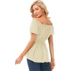 image:imageScarlet Darkness Womens Renaissance Shirt Short Sleeve Peplum Top Off Shoulder Peasant Pirate BlouseLight Apricot