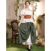 image:imageScarlet Darkness Womens Renaissance Shirt Short Sleeve Peplum Top Off Shoulder Peasant Pirate BlouseWhite