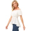 image:imageScarlet Darkness Womens Renaissance Shirt Short Sleeve Peplum Top Off Shoulder Peasant Pirate BlouseWhite