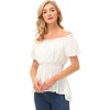 image:imageScarlet Darkness Womens Renaissance Shirt Short Sleeve Peplum Top Off Shoulder Peasant Pirate BlouseWhite