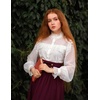 image:imageScarlet Darkness Womens Victorian Lace Tops Polka Dot Button Down Long Sleeve ShirtWhite