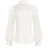 image:imageScarlet Darkness Womens Victorian Lace Tops Polka Dot Button Down Long Sleeve ShirtWhite