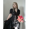 image:imageScarlet Darkness Womens Work Tops Elegant Short Sleeve Victorian BlouseBlack