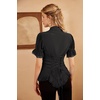 image:imageScarlet Darkness Womens Work Tops Elegant Short Sleeve Victorian BlouseBlack