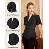image:imageScarlet Darkness Womens Work Tops Elegant Short Sleeve Victorian BlouseBlack