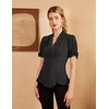 image:imageScarlet Darkness Womens Work Tops Elegant Short Sleeve Victorian BlouseBlack