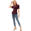 image:imageScarlet Darkness Womens Work Tops Elegant Short Sleeve Victorian BlouseBurgundy