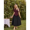 image:imageScarlet Darkness Womens Work Tops Elegant Short Sleeve Victorian BlouseBurgundy