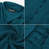 image:imageScarlet Darkness Womens Work Tops Elegant Short Sleeve Victorian BlouseDeep Peacock Blue