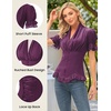 image:imageScarlet Darkness Womens Work Tops Elegant Short Sleeve Victorian BlouseEggplant Purple