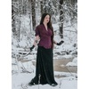 image:imageScarlet Darkness Womens Work Tops Elegant Short Sleeve Victorian BlouseEggplant Purple