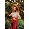 image:imageScarlet Darkness Womens Work Tops Elegant Short Sleeve Victorian BlouseFlesh Color