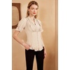 image:imageScarlet Darkness Womens Work Tops Elegant Short Sleeve Victorian BlouseFlesh Color
