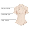 image:imageScarlet Darkness Womens Work Tops Elegant Short Sleeve Victorian BlouseFlesh Color
