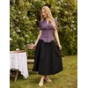 image:imageScarlet Darkness Womens Work Tops Elegant Short Sleeve Victorian BlouseGrey Purple