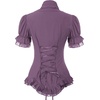 image:imageScarlet Darkness Womens Work Tops Elegant Short Sleeve Victorian BlouseGrey Purple