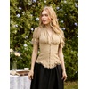 image:imageScarlet Darkness Womens Work Tops Elegant Short Sleeve Victorian BlouseKhaki
