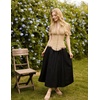 image:imageScarlet Darkness Womens Work Tops Elegant Short Sleeve Victorian BlouseKhaki