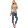 image:imageScarlet Darkness Womens Work Tops Elegant Short Sleeve Victorian BlouseKhaki