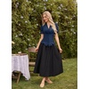 image:imageScarlet Darkness Womens Work Tops Elegant Short Sleeve Victorian BlouseNavy