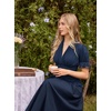 image:imageScarlet Darkness Womens Work Tops Elegant Short Sleeve Victorian BlouseNavy