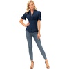 image:imageScarlet Darkness Womens Work Tops Elegant Short Sleeve Victorian BlouseNavy