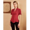image:imageScarlet Darkness Womens Work Tops Elegant Short Sleeve Victorian BlouseRed