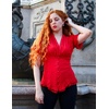 image:imageScarlet Darkness Womens Work Tops Elegant Short Sleeve Victorian BlouseRed