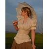image:imageScarlet Darkness Womens Work Tops Elegant Short Sleeve Victorian BlouseWhite