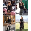 image:imageScarlet Darkness Womens Y2K Lace Tops Cute Boho Mesh Bell Sleeve Goth ShirtBlack