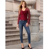 image:imageScarlet Darkness Womens Y2K Lace Tops Cute Boho Mesh Bell Sleeve Goth ShirtDark Wine