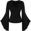 image:imageScarlet Darkness Bell Sleeve Tops for Women Renaissance Pirate ShirtBlack