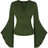 image:imageScarlet Darkness Bell Sleeve Tops for Women Renaissance Pirate ShirtDark Green