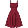 image:imageScarlet Darkness Corset Mini Sundress Chiffon Homecoming Dress for WomenWine Red