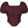 image:imageScarlet Darkness Corset Top for Women Crop Renaissance Shirt Plus Size Tops Pirate Witchy BlouseDark Wine