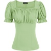 image:imageScarlet Darkness Peasant Tops for Women Puff Sleeve Renaissance ShirtBean Green