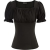 image:imageScarlet Darkness Peasant Tops for Women Puff Sleeve Renaissance ShirtBlack