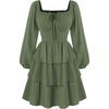image:imageScarlet Darkness Pirate Costume Women Mini Long Sleeve Renaissance DressArmy Green