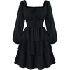 image:imageScarlet Darkness Pirate Costume Women Mini Long Sleeve Renaissance DressBlack