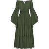 image:imageScarlet Darkness Renaissance Costume Women Bell Sleeve Tiered Maxi DressOlive Green
