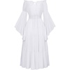 image:imageScarlet Darkness Renaissance Costume Women Bell Sleeve Tiered Maxi DressWhite