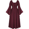 image:imageScarlet Darkness Renaissance Costume Women Peasant Medieval Maxi DressWine Red