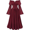 image:imageScarlet Darkness Renaissance Dress Women Corset Peasant Witch CostumeDark Red