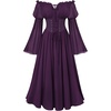 image:imageScarlet Darkness Renaissance Dress Women Corset Peasant Witch CostumeDeep Purple